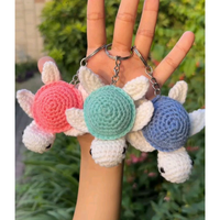 Crochet porte-clés pour animaux de compagnie fait à la main: mini animaux au crochet, dessins mignons, breloque accessoire de décoration de sac à dos.