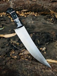 Couteau de chasse à lame en acier à haute teneur en carbone, couteau de camping, couteau à lame fixe pour la brousse, avec étui en cuir fin, couteaux en acier personnalisés - Product Image 1