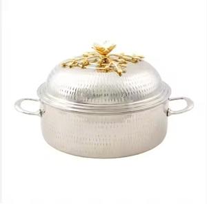 Serveur de nourriture chaude personnalisable en gros avec finition argentée et couvercle design en métal inspiré des siècles de saveur - Product Image 2
