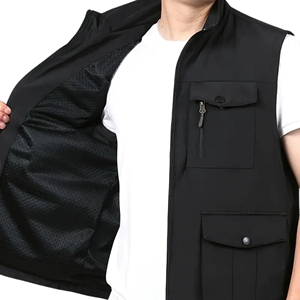 เสื้อกั๊กผ้าไนลอนโพลีเอสเตอร์ระบายอากาศได้ดีน้ำหนักเบาสำหรับผู้ชายแจ็คเก็ตกีฬากลางแจ้ง100% ฤดูใบไม้ร่วงสำหรับเดินป่าตั้งแคมป์สวมใส่หนัก - Product Image 3