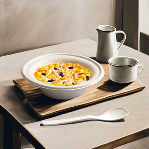 Cuencos de caña de azúcar duraderos de 8oz, vajilla desechable biodegradable ecológica para bodas y uso diario - Product Image 5