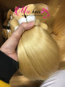 Extensions de cheveux humains Remy vierges 613 droites non traitées 10-32 pouces Machine Double trame en vrac cheveux blonds vietnamiens - Product Image 4