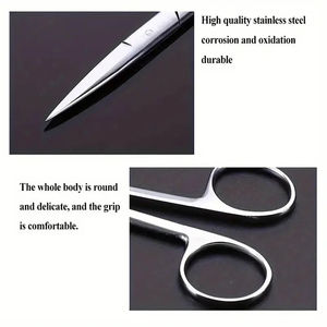 Ciseaux chirurgicaux AMETRINE Iris droits et courbés 4,5 pouces en acier inoxydable, ciseaux dentaires, instruments chirurgicaux vétérinaires, CE - Product Image 3