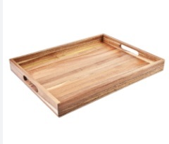 Plateau de service en bois de forme ronde profonde fantaisie à la maison plateau de service de nourriture d'hôtel en bois de manguier plateau de service en bois de petite taille - Product Image 5