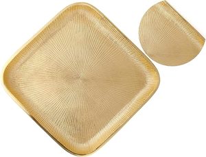 Plateau carré en aluminium doré aux prix les plus bas pour le salon de restaurant de vaisselle au prix de gros - Product Image 3