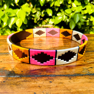 Ceinture de polo en cuir rose et moutarde pour jeunes avec boucle de qualité supérieure 100% ceinture en cuir véritable ceinture de luxe en cuir de polo - Product Image 3