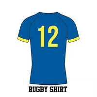 Ensemble de chemises à manches longues en maillot de rugby pour hommes personnalisées avec écussons en PVC et maillot de sport personnalisable