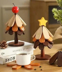 Sous-verre en bois d'arbre, dessous de plat en bois artisanal pour table, utilisation en cuisine, Vietnam par 99 Gold Data - Mme Violet - Product Image 3