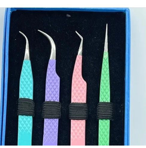 Venta al por mayor de pinzas de punta de fibra, pinzas de ventilador de volumen, pinzas de extensión de pestañas de punta de fibra, logotipo de etiqueta privada personalizado - Product Image 1