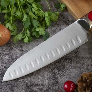 Vente en gros personnalisée OEM ODM coutellerie professionnelle Damas couteau de cuisine en acier inoxydable manche couteau de cuisine lame fixe - Product Image 5