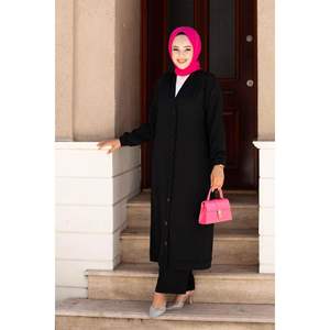 Aerobin Hijab 2 pièces col boutonné noir - Product Image 4