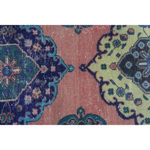 พรมตุรกีโบราณ ขนาด 2.3x12.3 ฟุต พรมลายดอกไม้สีน้ำเงินแดง - Product Image 5