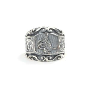 Bague religieuse islamique pour homme en argent sterling 925, forme bouclier, gravure motif Tughra ottoman, bijou de collection culturel - Product Image 4