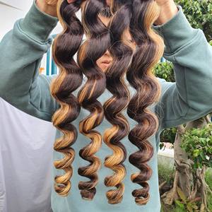 Cheveux 100% vierges vietnamiens Remy à double trame machine, ondulations profondes lâches, 20 pouces, lots personnalisables en couleur pour femmes noires, vente en gros - Product Image 1