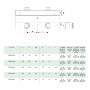 Système Tecnosystemi pour climatiseur, plénum isolé abaissé avec connexion supérieure pour diffuseur linéaire à 4 fentes - Product Image 2