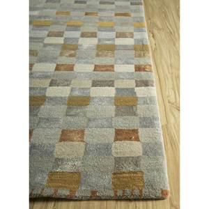 Tapis géométriques noués à la main en laine et soie de bambou Manchaha 9x12 rectangulaires pour salon ou couloir - Les-940 Gris & Noir - Product Image 4