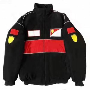 Customizable <b>F1</b> Racing Suit Inspired Men's Winter <b>Jacket</b> Coats Embroidered <b>Ferraris</b> Team Loose Casual Riding Moto Suit Cotton - Product Image 2