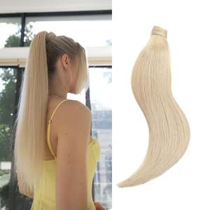 Chocolate Brown Clip-In Ponytail <b>Hair</b> Extensions for Women Straight Body <b>Wave</b> French Curl Kinky Straight Styles - Product Image 6