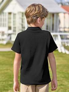100% Cotton Made Customized Blank Plain <b>Black</b> Color Kids Boys <b>Polo</b> <b>T</b>-<b>Shirts</b> Kids Clothing Half Sleeve Breathable Kids <b>Polo</b> <b>Shirt</b> - Product Image 4