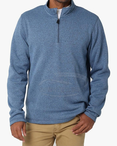Sweat-shirt sur mesure 1/4 demi fermeture éclair sur le devant pour hommes hiver personnalisé hommes demi fermeture éclair sur le col ras du cou - Product Image 3