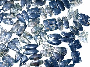 Par de piedras preciosas sueltas de cabujón de ágata musgo natural, mezcla de forma y tamaño, par de piedras preciosas de ágata musgo para uso en la fabricación de joyas - Product Image 2