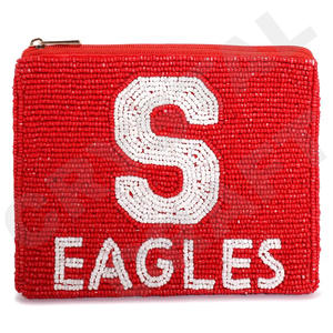 Pochette à monnaie perlée S Eagles Seed beau portefeuille porte-monnaie perlé personnalisé pour les femmes pochette à monnaie à la mode avec - Product Image 1
