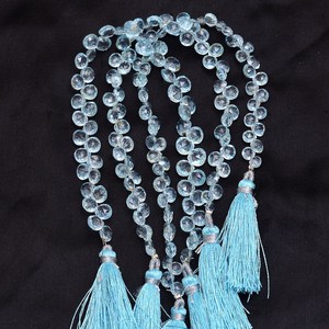 Topacio Azul AAA de 5mm-7mm, Gema en Forma de Corazón, Cuentas Facetadas, Topacio Azul Cielo Genuino, Cuentas Sueltas para Joyería - Product Image 2