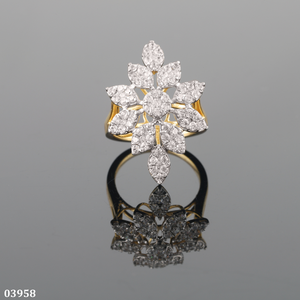 D'VINS JEWELS Women's 18K Solid Gold Lab Grown Diamond Brilliant Cut Engagement <b>Ring</b> for Certified Gold Plated Trendy <b>Statement</b> - Product Image 2
