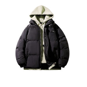 Veste d'hiver pour homme de style coréen, épaisse et chaude, en coton à capuche, deux pièces, qualité supérieure, vêtements d'extérieur tendance, veste tendance - Product Image 1