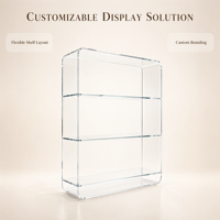 Espositore in Acrilico Trasparente con Bordi Curvi Personalizzati a 3 Livelli, Scaffale in Plexiglass per Borse e Borsette per Negozi e Boutique