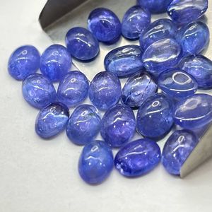 Vente en gros cabochon en tanzanite naturelle 7x9mm taille ovale calibrée pierre précieuse bleue avec traitement thermique pour la fabrication de bijoux - Product Image 3