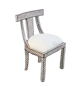Best Excellent Quality Designer Bone Inlay Living Room Dining Restaurant Banquet Multi Colors Rich Chair With Cushion Seat