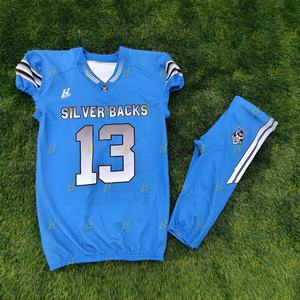 Maillots de football américain personnalisés en gros, bon marché, vierges, à imprimer numériquement, uniformes personnalisés, ensembles pour adultes, tailles plus grandes, courts - Product Image 2