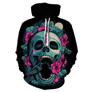 Streetwear d'hiver simple à capuche personnalisé pour hommes, pull à capuche épais et doux, impression 3D, poche en molleton de coton 100% de base numérique - Product Image 4