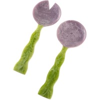 Juego de Cucharas para Servir Ensaladas de Resina Hechas a Mano con Diseño Único para Bodas y Fiestas, Libres de BPA y Plomo, Ligeras, FAIZA CRAFT