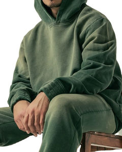 Sweat à capuche surdimensionné pour hommes de haute qualité entièrement personnalisable brodé lavé Technique manteau d'hiver décontracté col à capuche pour adultes - Product Image 1