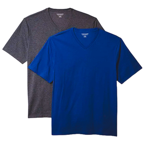 OEM Men's Fashion Plus Size Cotton T-<b>Shirt</b> Soft Cotton Jersey Breathable Comfortable Custom Print V-Neck Hot Sale <b>Black</b> - Product Image 2