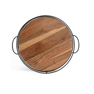 Último diseño moderno, alambre de hierro de forma redonda, tamaño personalizado para aperitivos, bandeja para servir bebidas, plato para decoración de restaurantes de Hotel - Product Image 4