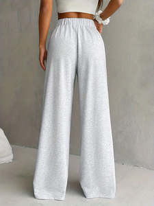 American Sizes Mid Waist Casual Pants Women Autumn Winter Straight-Leg Loose Sweatpants Joggers With Custom Logo Embroidery - Product Image 2