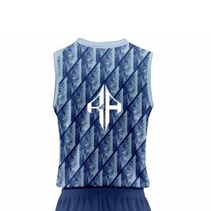 Conjuntos de uniformes de baloncesto de verano para hombres ATLANTIC 100% poliéster de secado rápido transpirable logotipo personalizado servicio OEM - Product Image 5