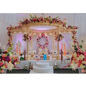 Tendencia tallada a mano de madera boda Mandap Reino Unido exclusivo de madera tallada boda Mandap Gujarati boda Mandap decoración Floral EE. UU. - Product Image 1