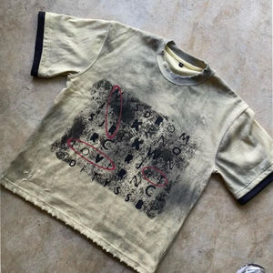 Logo personnalisé Vintage lavé à l'acide T-shirt hommes en coton épais vierge surdimensionné 100% coton pour hommes T-shirt - Product Image 2