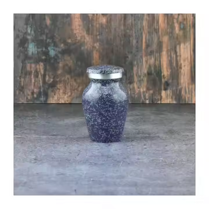 Urnes de crémation en métal à haute demande Urnes de souvenir vertes florales imprimées en marbre unique Accessoires de cercueil Fournitures Urnes en métal - Product Image 2