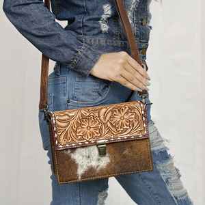 Western Bohemian Floral Tassel Cowhide Leather <b>Crossbody</b> Bag with Custom Color Eco-Friendly Autumn Design at Wholesale Price - Product Image 3
