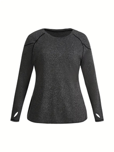 Nouveautés 2026 – T-shirt décontracté grande taille à manches longues et imprimé simple, couleur unie, pour femme – Vente en gros d'été - Product Image 4