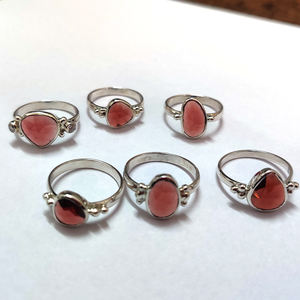 แหวนเงินโกเมนธรรมชาติสำหรับเธอ,แหวนมิตรภาพตัวเรือนโกเมนเงินแท้925แหวนพลอยชาติพันธุ์ - Product Image 3