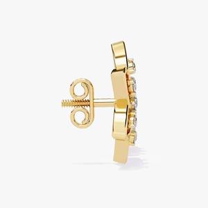 Pendientes de boda de eternidad de diamante redondo cultivado en laboratorio de oro blanco de 10K, joyería fina para mujer - Product Image 2