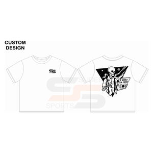 Diseñador de logotipo personalizado en blanco 100% algodón de alta calidad Boxy Fit Oversized Drop Shoulder recortada de talla grande Hip Hop camisetas para hombres - Product Image 5