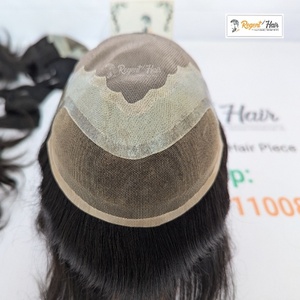 Large Stock of REGENT BWFL Premium Hand Tied Weft <b>Toupee</b> for Men Natural Indian Hair Water Wave Straight Styles - Product Image 2