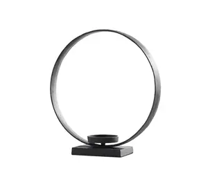 Portavelas de metal negro con forma de último diseño al por mayor de fábrica - Product Image 1
